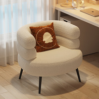 Canapé individuel au design moderne, fauteuil paresseux tendance pour salon, chambre à coucher, vestiaire, coiffeuse, en cachemire et métal