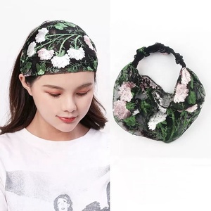 Nouveaux bandeaux en dentelle florale pour femmes, rétro, triangle, creux, foulard, chapeau, voyage, bandeau à fleurs de pivoine, accessoires pour cheveux - Product Image 4