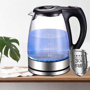 2024 Hot Sale Fashionable New Design 1.7 Liter Cordless Glass <b>Kettle</b> With Blue Light for Hotel and Household Use Fashionable - Product Image 1