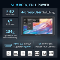 Monitor DE CAMPO DE ALUMINIO FEELWORLD T6-Herramienta de asistencia de enfoque de pico para monitor de cámara DSLR/4K Pedido a granel OEM Fábrica