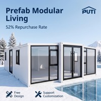 Maison conteneur préfabriquée en acier extensible de 30 pieds, design contemporain pour hôtel, appartement, grande villa modulaire, Airbnb, séjour court