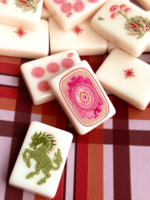 Jeu de Mahjong de Luxe Wild Mare Desert Rose, 160 Tuiles, Collection Designer Faite à la Main en Acrylique pour Jeux d'Échecs de Vacances