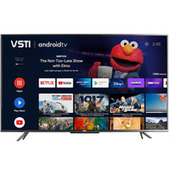 TV Pintar VSTI 50-Inci 4K HDTV dengan Sistem Android LED WiFi untuk 120Hz Kabinet Hitam untuk Penggunaan Hotel