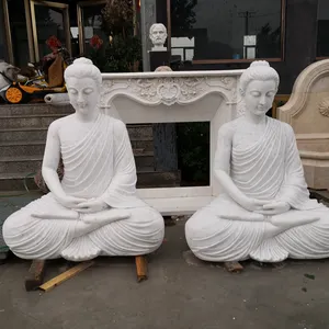 Estatua de Buda hecha a mano, diseño Popular, mármol blanco, nepalí