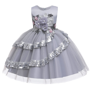FSMKTZ Nueva Colección Vestido de Niña sin Mangas con Cuello Redondo y Estampado Floral, Vestidos de Princesa Sencillos para Boda, Vestidos de Fiesta para Bebés L5148 - Product Image 1