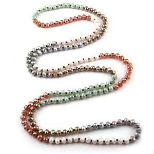 สร้อยคอลูกปัดแก้วคริสตัลหลากสี 5 สี ขนาด 8 มม. ความยาว 60 นิ้ว แบบผูกปม สำหรับเทศกาลคริสต์มาส - Product Image 4