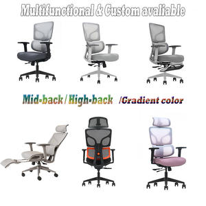 Chaise de bureau ergonomique avec base pivotante et appui-tête réglable, dotée d'un tissu en maille respirant, idéale pour les bureaux scolaires - Product Image 6