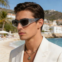 Lunettes de soleil surdimensionnées en acétate avec logo personnalisé, pour femmes et hommes, monture large, style rétro Y2K, protection UV400, lunettes de marque de luxe