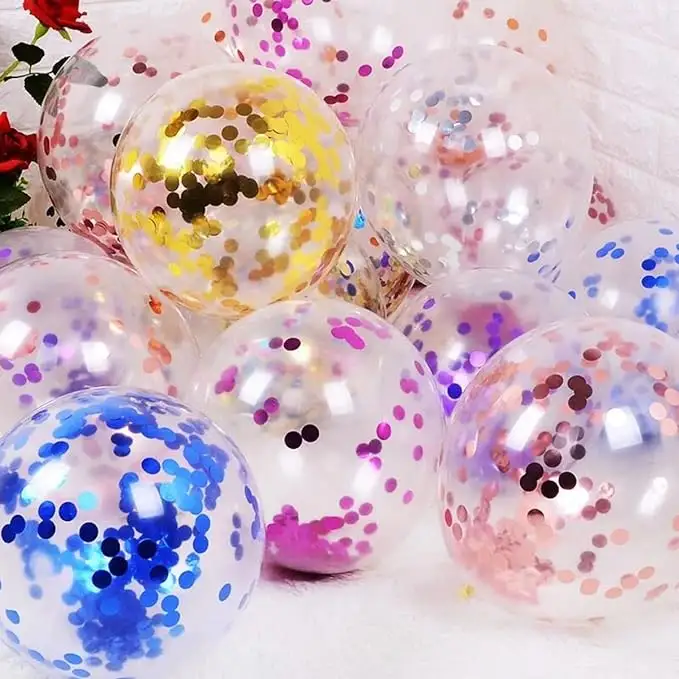 12-дюймовые воздушные шары с конфетти, разноцветные латексные гелиевые шары для дня рождения, свадьбы, детского душа, рождественские арочные украшения
