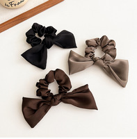 Élastique à cheveux volumineux couleur unie, écologique, fait main, haute qualité, mode féminine, style coréen, petite corde à cheveux en tissu