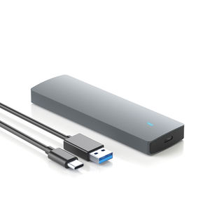 Caja de aluminio para SSD m <span class=keywords><strong>2</strong></span>, NGFF NVME, protocolo dual, carcasa externa para portátil, color gris - Product Image 2