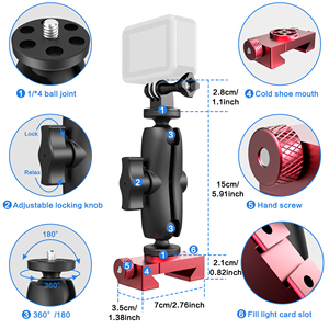 Soporte de Teléfono con Clip de Bola de 360 Grados, Soporte de Aluminio para Cámara Deportiva para <span class=keywords><strong>iPhone</strong></span>/GoPro/<span class=keywords><strong>Insta360</strong></span>, Grabación de Juegos de Béisbol/Tenis/Sóftbol - Product Image 2