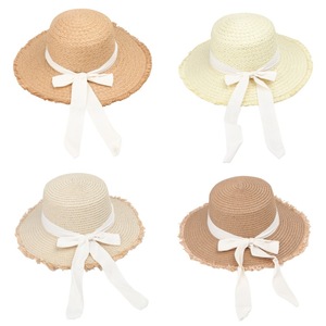 Sombrero de Paja para Mujer, Estilo Marinero, de Ala Ancha, con Cinta, Protección Solar, para Verano y Playa, 56-58CM, Hierba Natural - Product Image 1