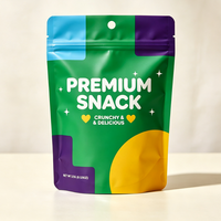 Sacs à fermeture éclair personnalisés en gros d'usine, emballage plastique de qualité alimentaire, matériau épaissi, résistant à l'humidité, impression en héliogravure pour snacks