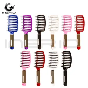 Bestseller Curved Vent Brush Haar verlängerungen Benutzer definiertes Logo Haar bürste Wet Dry Thick Curly Blowing Hair Comb