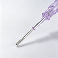 Testeur de tension à tête plate transparente violette, modèle 501, stylo de test électrique à contact, affichage LED 100V-500V AC/DC pour usage domestique
