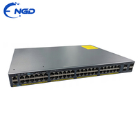 Switch de Red Gigabit Ethernet Administrado Original Usado, Sin PoE, 48 Puertos SFP Uplink, Switch LAN Empresarial Usado WS-C2960X-48TS-L