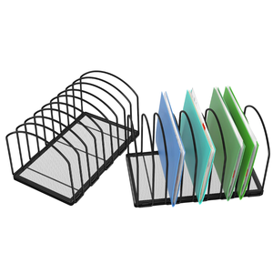 Organizador de Archivos de Escritorio de Malla Metálica Moderna, Apilable, Diseño Minimalista, Forma Rectangular - Product Image 1