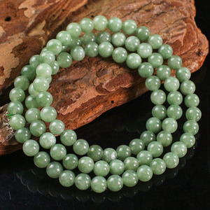Bracelet en quartzite imitation Shetai Jadeite Chalcedony, 6mm, trois brins, style simple et frais, bijoux en cristal pour femmes - Product Image 1