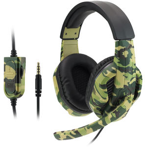 ชุดหูฟังสำหรับเล่นเกมแบบครอบหูพร้อมไมโครโฟนสีเขียวพรางตัวปลั๊ก3.5มม. สำหรับ PS5 PS4 Xbox สวิตช์หนึ่งชิ้นแล็ปท็อปไอแพดสมาร์ทโฟน - Product Image 1