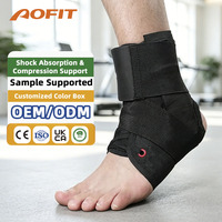 Échantillon Gratuit - Attelle de Cheville Professionnelle en Néoprène Noire Réglable avec Fermeture Auto-agrippante pour Protection, Soulagement de la Douleur et Soutien des Articulations (Entorses)
