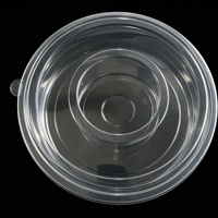 Contenants alimentaires jetables ronds en PET transparent avec couvercles assortis, barquettes de rangement en plastique de qualité alimentaire pour l'emballage de collations à emporter