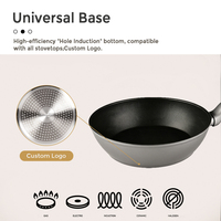 Ensemble de casseroles en aluminium forgé antiadhésif PTFE FLUXCHEF 8 pièces, compatible avec la cuisson à induction, FDA LFGB, support OEM ODM, logo personnalisé