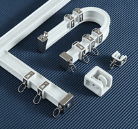 Support réglable et extensible pour rail de rideau, fixation supérieure