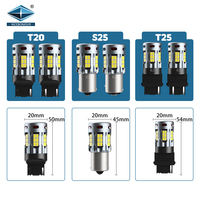 Sistema de iluminación automática 1200LM bombilla T20 3020 señales de giro Led 1156 1157 luz de freno S25 Canbus luces de coche T25 accesorios para vehículos