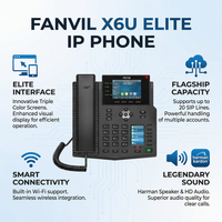 X6U Üst Düzey IP Telefon Üç Renkli Ekran 20 SIP Hattı 60 DSS Tuşu Dahili 4.2 6 Yönlü Konferans VoIP SIP Telefon
