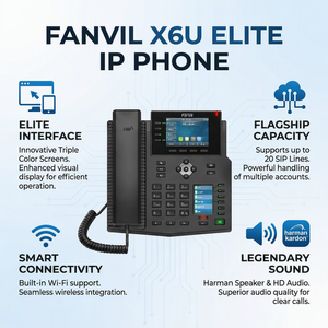 Teléfono IP de Alta Gama X6U con Pantalla Tricolor, 20 Líneas SIP, 60 Teclas DSS, Teléfono VoIP SIP Integrado con Conferencia de 4.2 y 6 Vías - Product Image 2