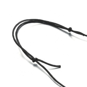 Yiwu Aceon Stainless Steel Soft Black Rope Adjustable <strong>Chain</strong> Holy <strong>Pray</strong> Men's Black Plain Thick Slide Cross Necklace - Product Image 3