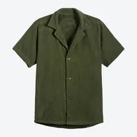 男性用サマーファッション卸売ワークアウトテリータオル半袖シャツ