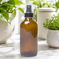 Flacon pulvérisateur en verre ambre 120 ml (4 oz) pour cosmétiques, emballage mat pour parfum masculin