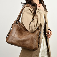 Sac fourre-tout rétro en PU 2026 pour femme, style européen, grande capacité, avec fermeture éclair, sac à bandoulière, pour le travail, le shopping et l'usage quotidien