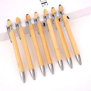 قلم حبر جاف من الخيزران الصم 2 في 1 مع شعار مخصص أدوات مكتبية ترويجية بالجملة للإعلانات قلم هدايا - Product Image 3