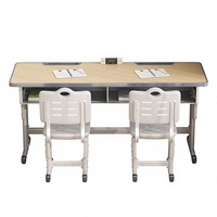Fabricant Professionnel – Ensemble de Bureaux Doubles pour Étudiants – Mobilier Scolaire Moderne en Métal Réglable pour Écoles Primaires et Secondaires – ODM