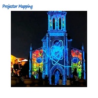 Projection 3D en extérieur avec écran vidéo sur mur, décoration de bâtiment, projection interactive, projection immersive pour la pièce