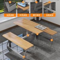 Nouvelle table de cantine scolaire en métal, table de repas moderne pour étudiants avec combinaison de chaises, table intégrée pour restauration rapide