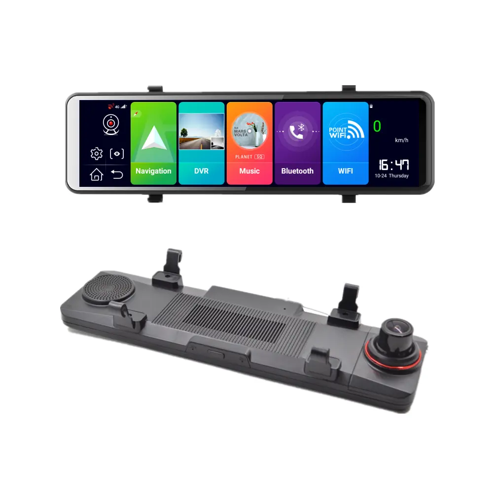 Caméra de tableau de bord avec rétroviseur, 1080P, HD TP, Android, GPS, navigateur, enregistreur de conduite, WIFI, pour voiture