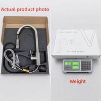 Robinet de cuisine extractible en acier inoxydable 304 avec cartouche céramique 360° °   Robinet de cuisine à rotation sur support, monotrou, pour évier