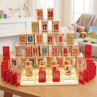 Jeu de dominos en bois personnalisé OEM DOM pour la pratique arithmétique et les opérations numériques, idéal pour les enfants, les adultes et les soirées en famille