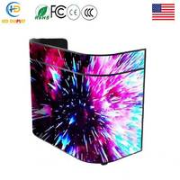 Écran d'affichage LED incurvé pour comptoir DJ, mur vidéo 4K HDR10+ étanche IP65 120Hz 10000cd pour publicité événementielle en boîte de nuit