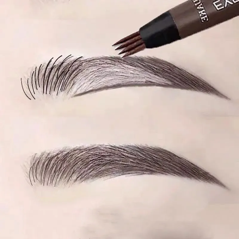 Dropshopping-Stylo à sourcils 3D imperméable à l'eau, pointe fourche, crayon de tatouage, longue durée, professionnel, croquis fin, liquide