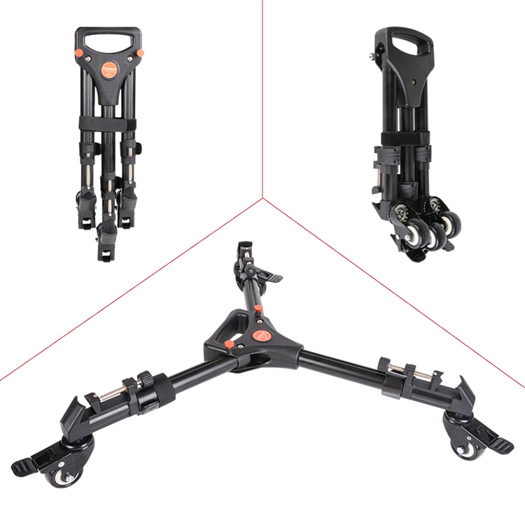 Коман Heavy Duty пленочная камера штатив-тренога на роликах подшипника ступицы колеса складной 3 колеса слайдер катучий Штатив для видео-стойки в комплекте с сумкой