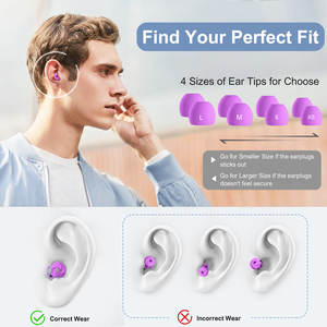 Bouchons <span class=keywords><strong>d</strong></span>'oreilles en silicone personnalisables avec logo, 4 tailles, dureté 40A, réduction du bruit, protection auditive réutilisable EN352-2, pour le sommeil et la <span class=keywords><strong>moto</strong></span> - Product Image 3