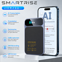 Transcription vocale IA, traduction en temps réel dans 152 langues, écran couleur, batterie longue durée, lecteur MP3, stockage 64 Go, 52 heures d'autonomie, portable