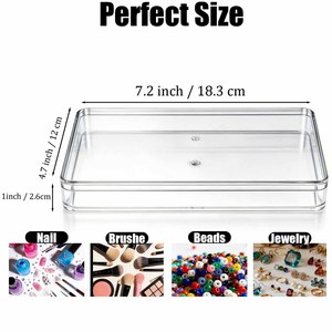 NOVISON Tiramisu Box Large Transparent <b>Food</b> Grade PS <b>Plastic</b> <b>Container</b> Removable Cover Rectangle Shape 1mm Thickness for - Product Image 2
