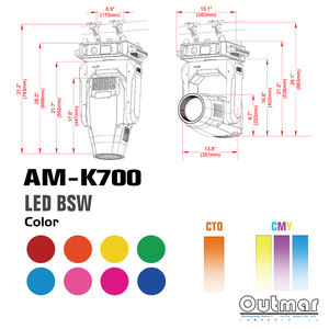 Светопромывочный светодиодный Прожекторы для сцены Outmar K700, 650 Вт, 3 в 1 - Product Image 6