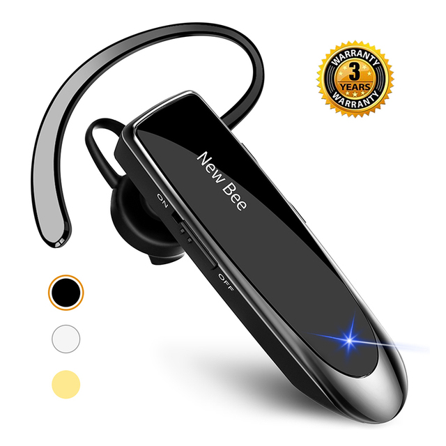 New Bee LC-B41 Phone Headset V5.0 Mini Bluetooth Single Earpiece Wireless Earpiece Business Earphone for Driving, Office
